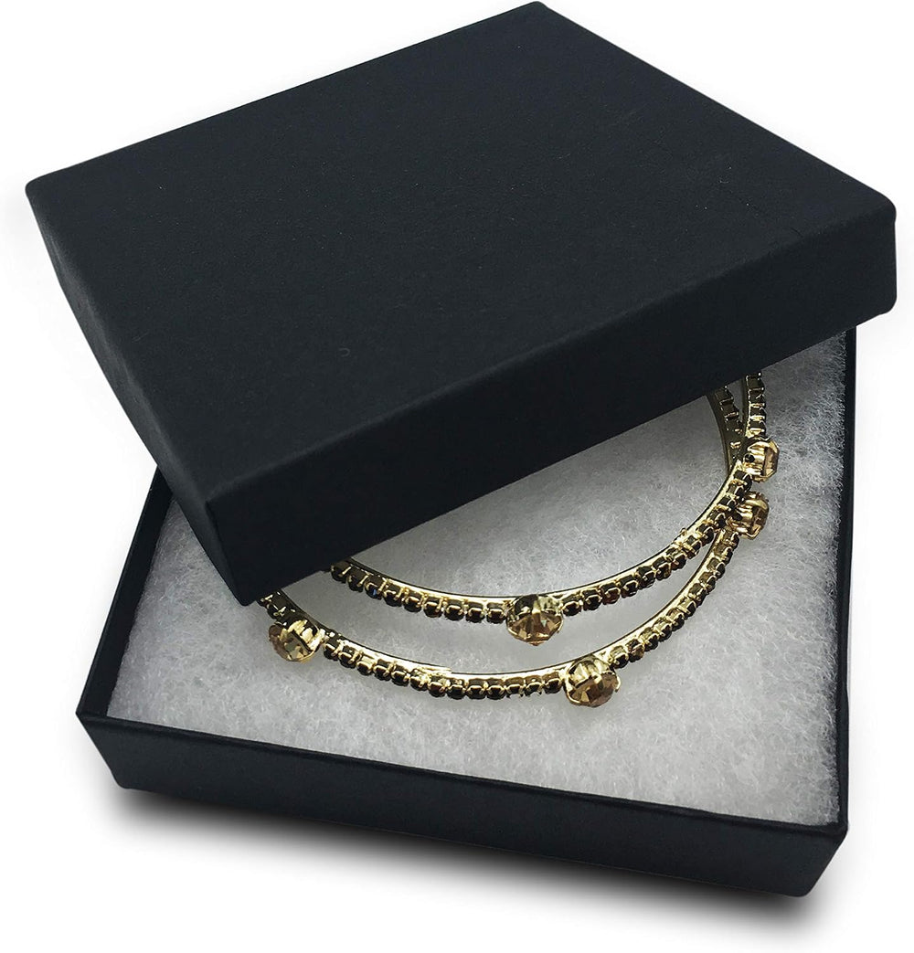 TheDisplayGuys 25 Cardboard Jewelry Gift Boxes with Inserts - Matte Black