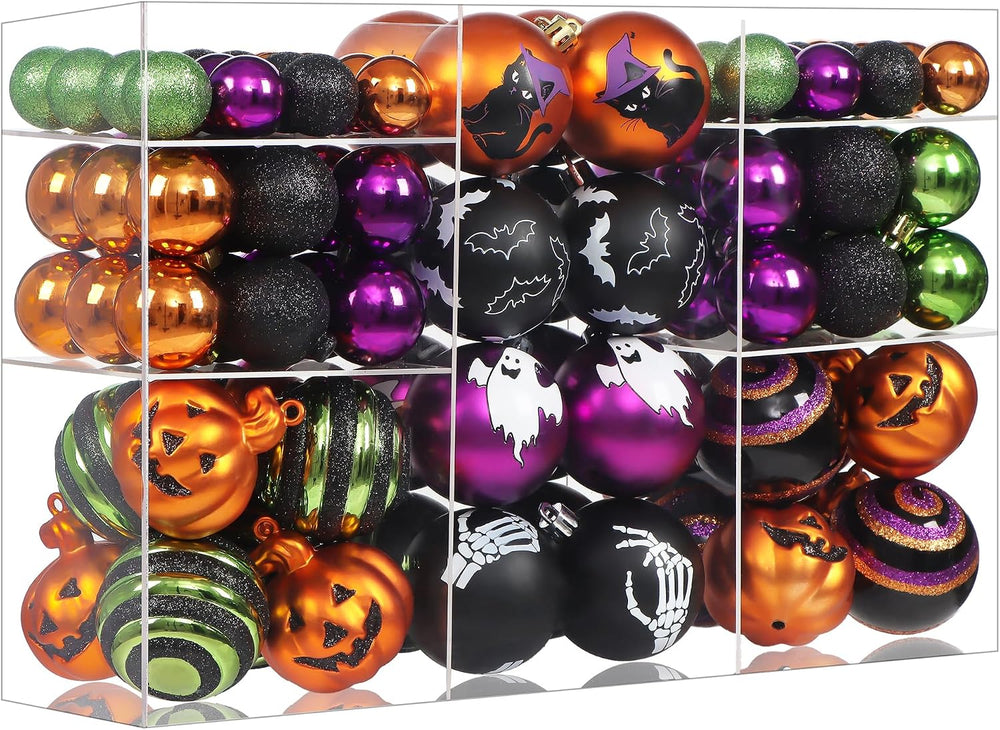 100ct Halloween Christmas Ornaments 2.36" Shatterproof Tree Decorations Set