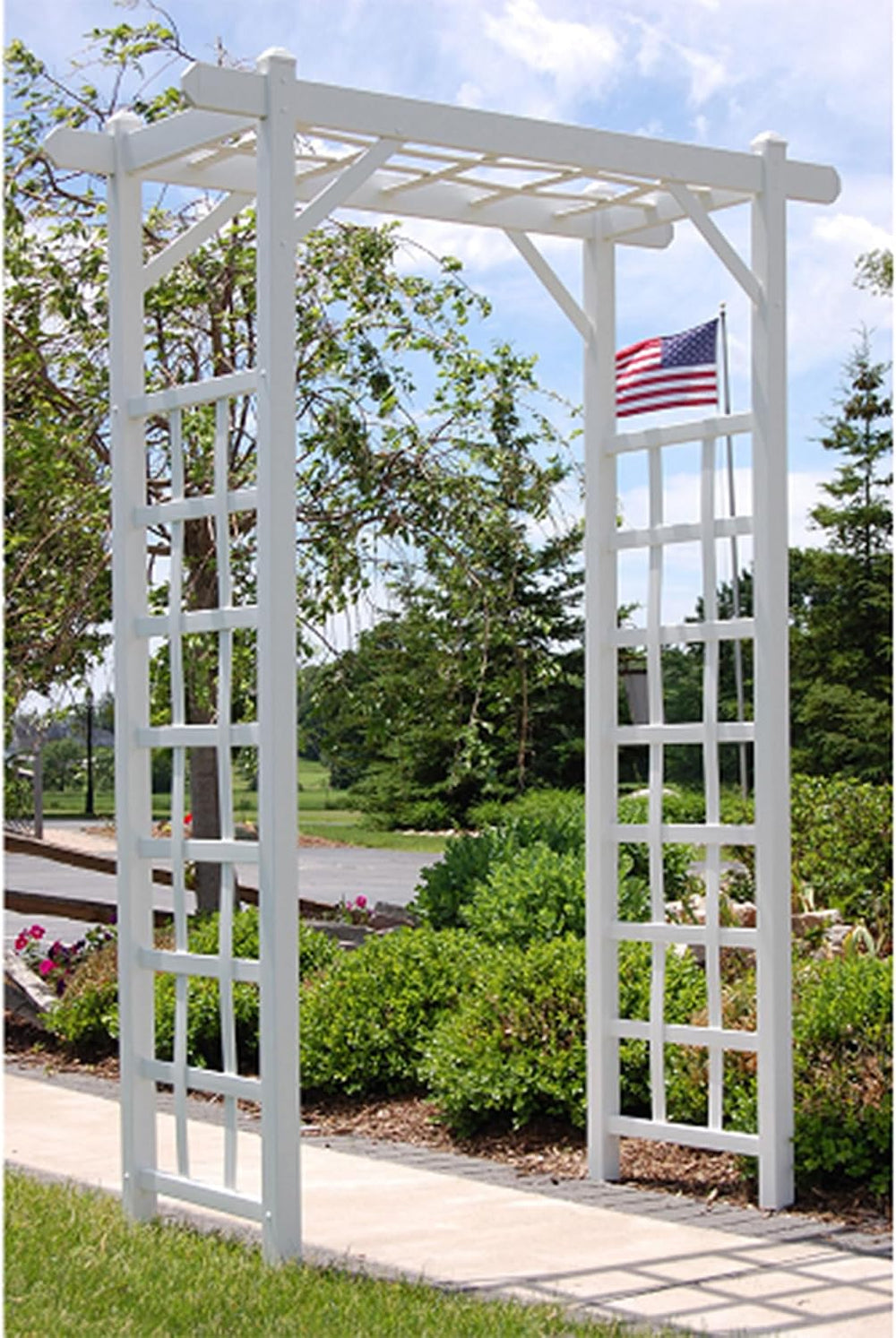 Dura-Trel Elmwood Garden Arbor Vinyl Archway, 57" x 85", White