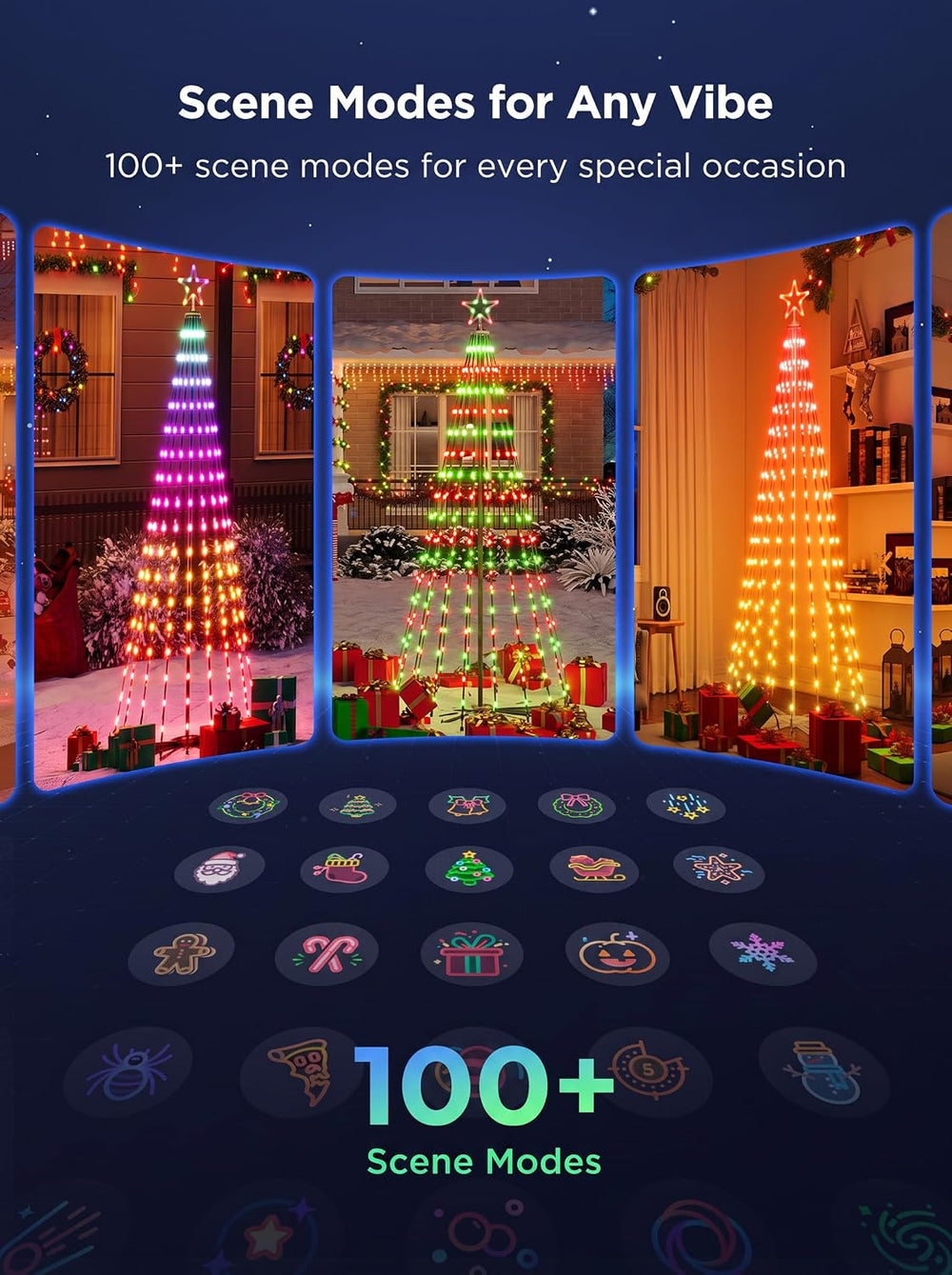 Govee Christmas Cone Tree Lights, 6.1ft 316 LEDs RGBIC Christmas Tree Light