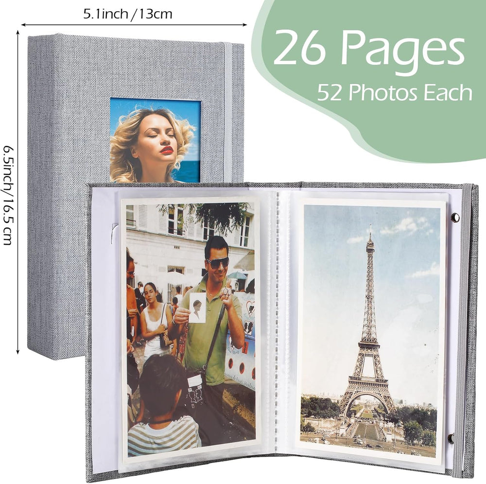 Yeaqee 20 Pack Photo Album 4x6 Small Picture Album, Black, Gray, Beige