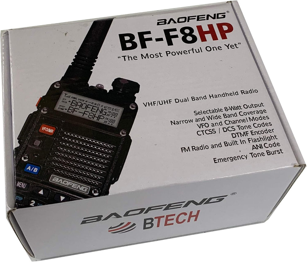 BAOFENG BF-F8HP (UV-5R 3rd Gen) 8-Watt Dual Band Two-Way Radio (136-174MHz VH...