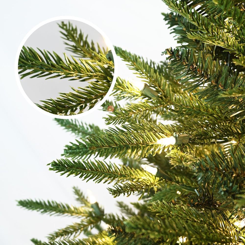 6ft Prelit Artificial Christmas Tree with 2056 PE PVC Tips, Premium Pre-Lit H...