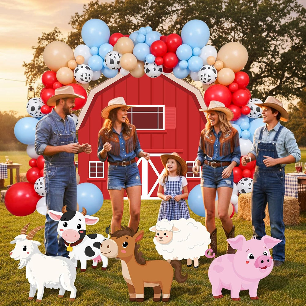 114 Pcs Farm Animals Theme Party Decorations Set