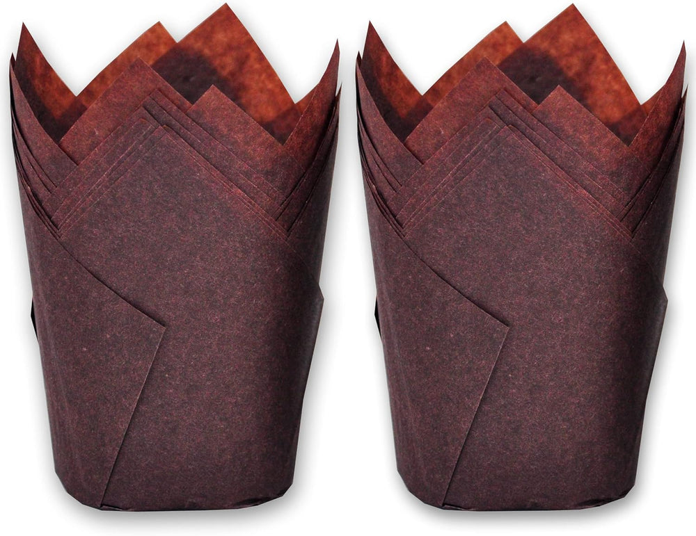 500 pcs Large size Brown Tulip Baking Cups 2-1/4"(Base diameter) x 4&quo...