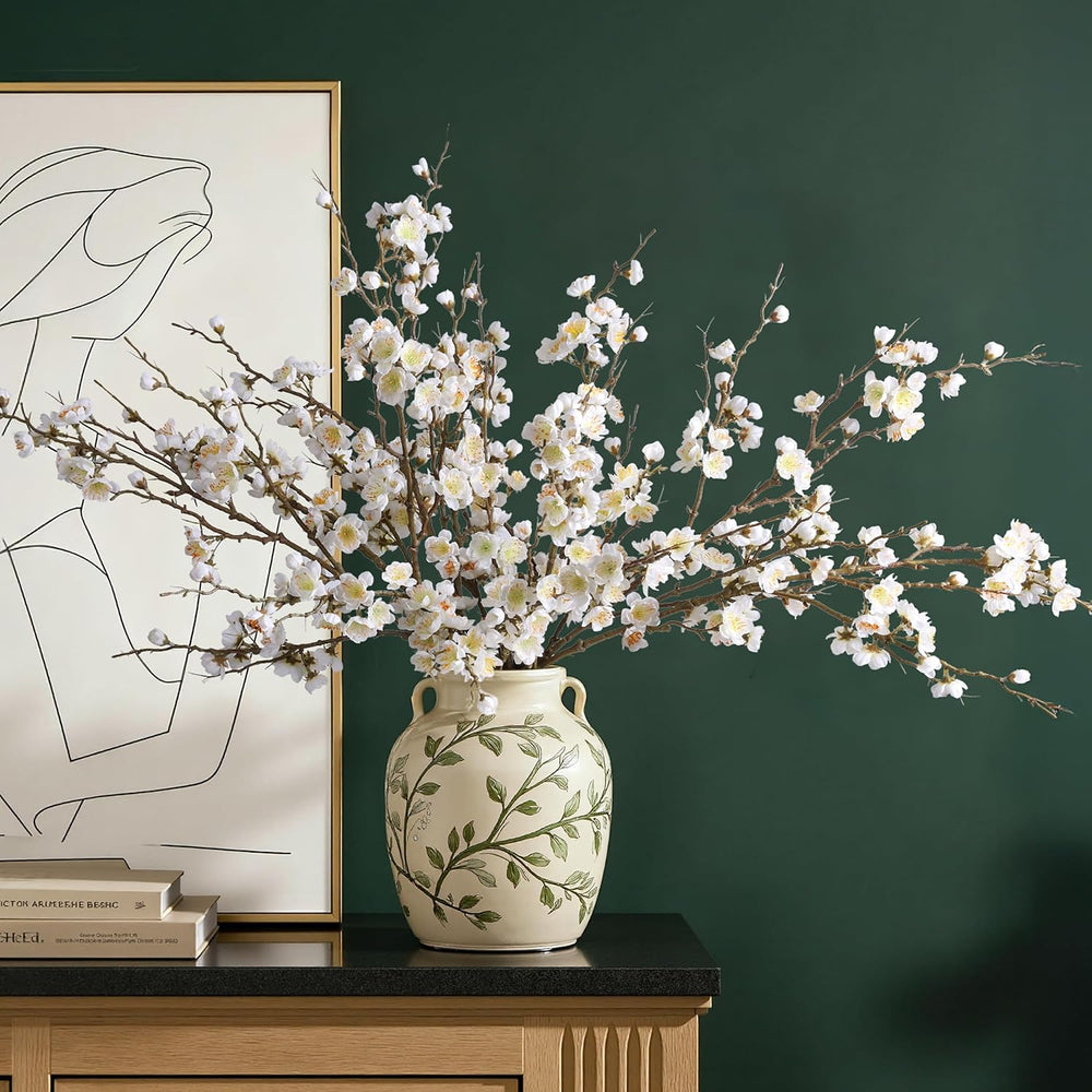 6 PCS Artificial Cherry Blossom Branches Spring Indoor Decoration, Faux Flowe...