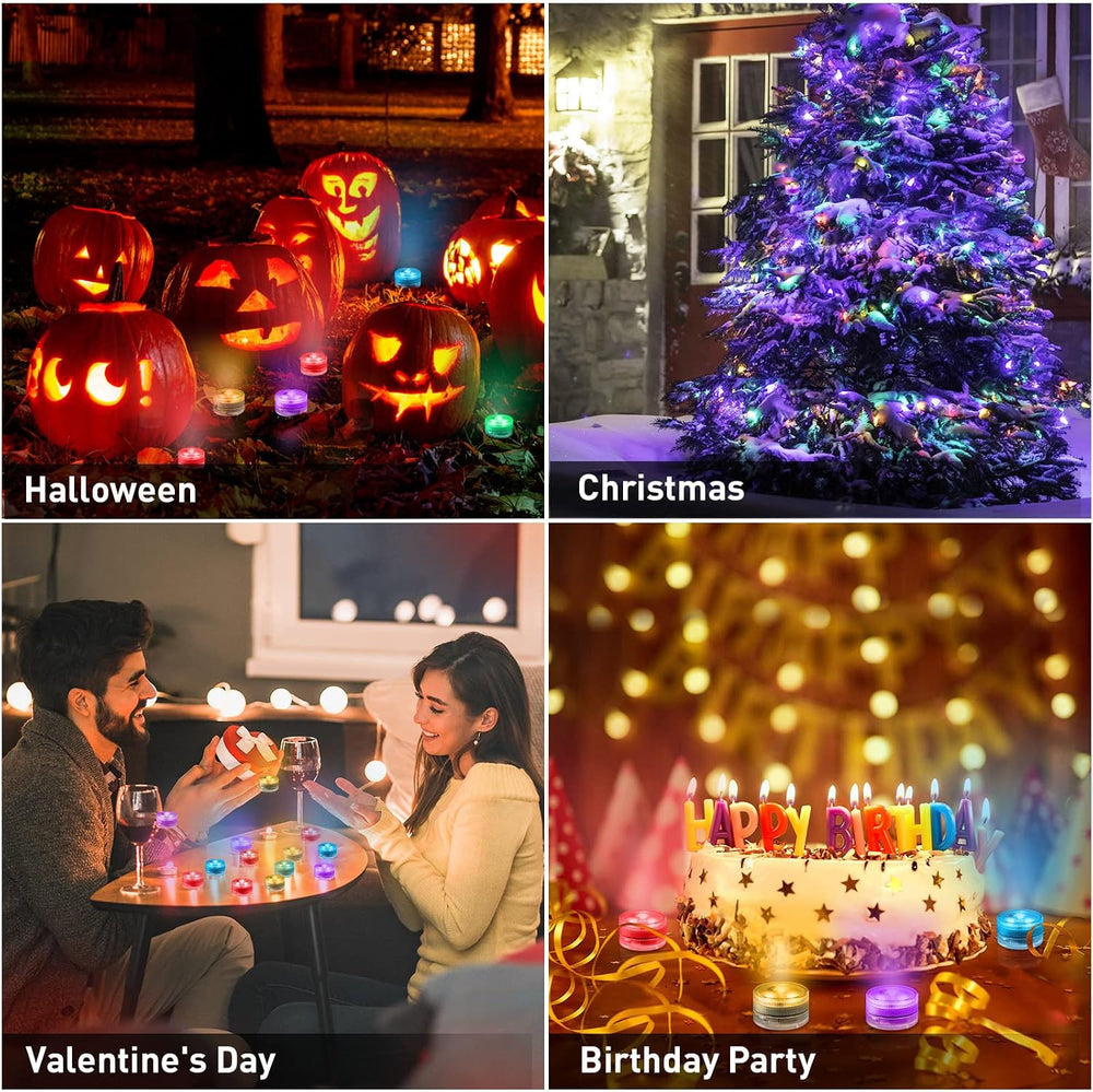 10 Pack Pumpkin Lights with Remote for Halloween Decor, Led Tea Lights