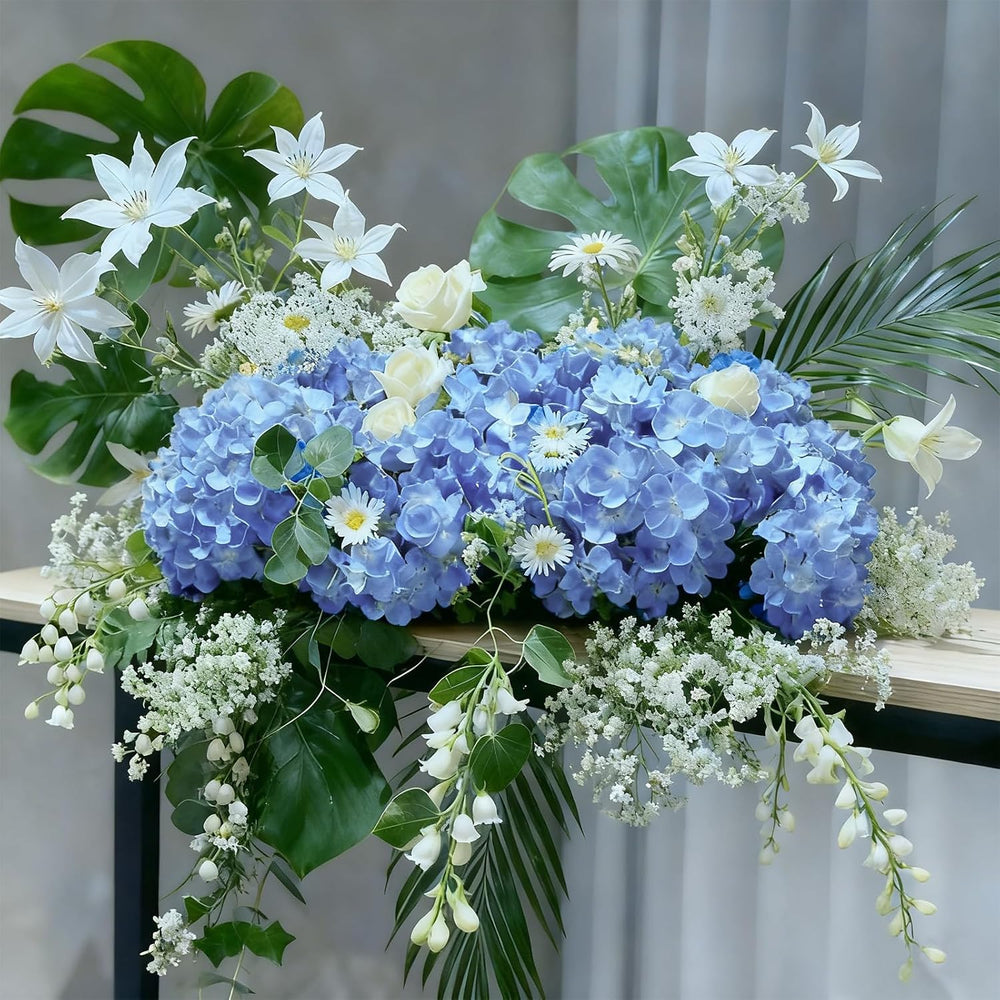 100 Pcs Faux Blue Hydrangea Artificial Flowers Bulk Fake Flowers