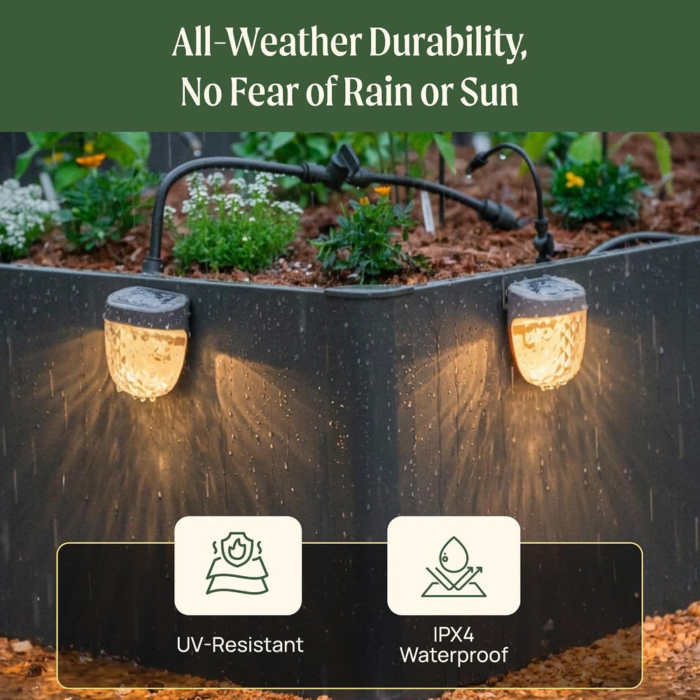 Vego garden Solar Garden Lights to Flat Beds Waterproof Modern Gray 4 Pack