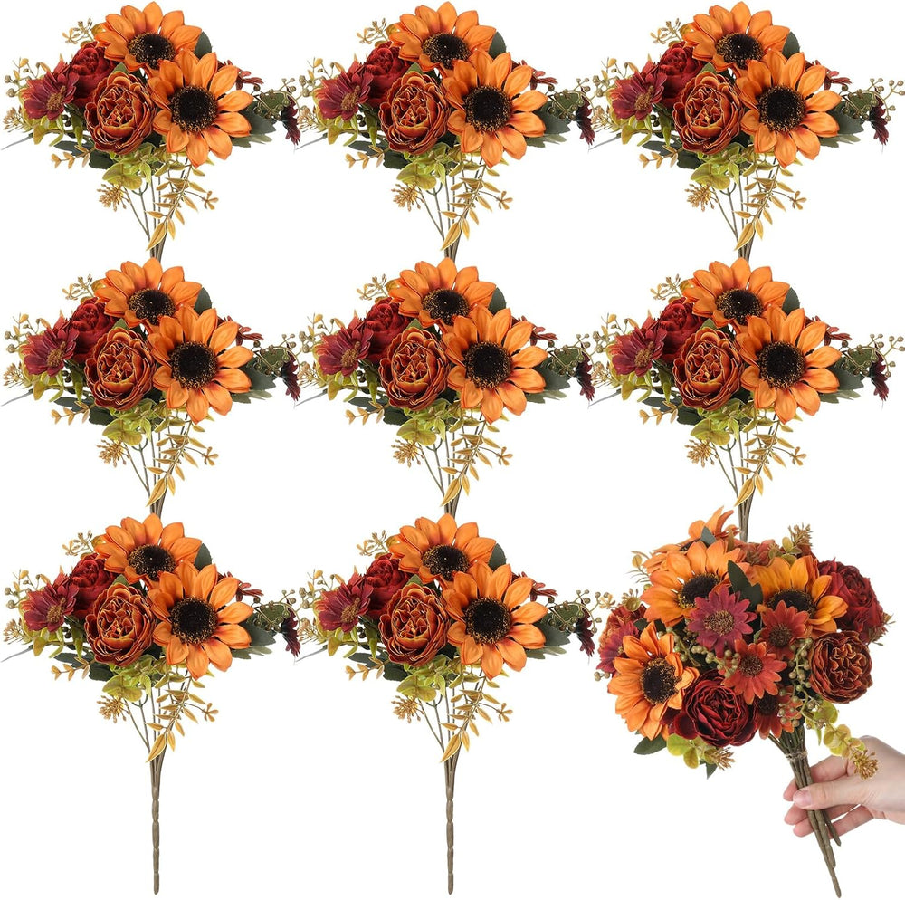 8 Bundles Artificial Fall Flowers