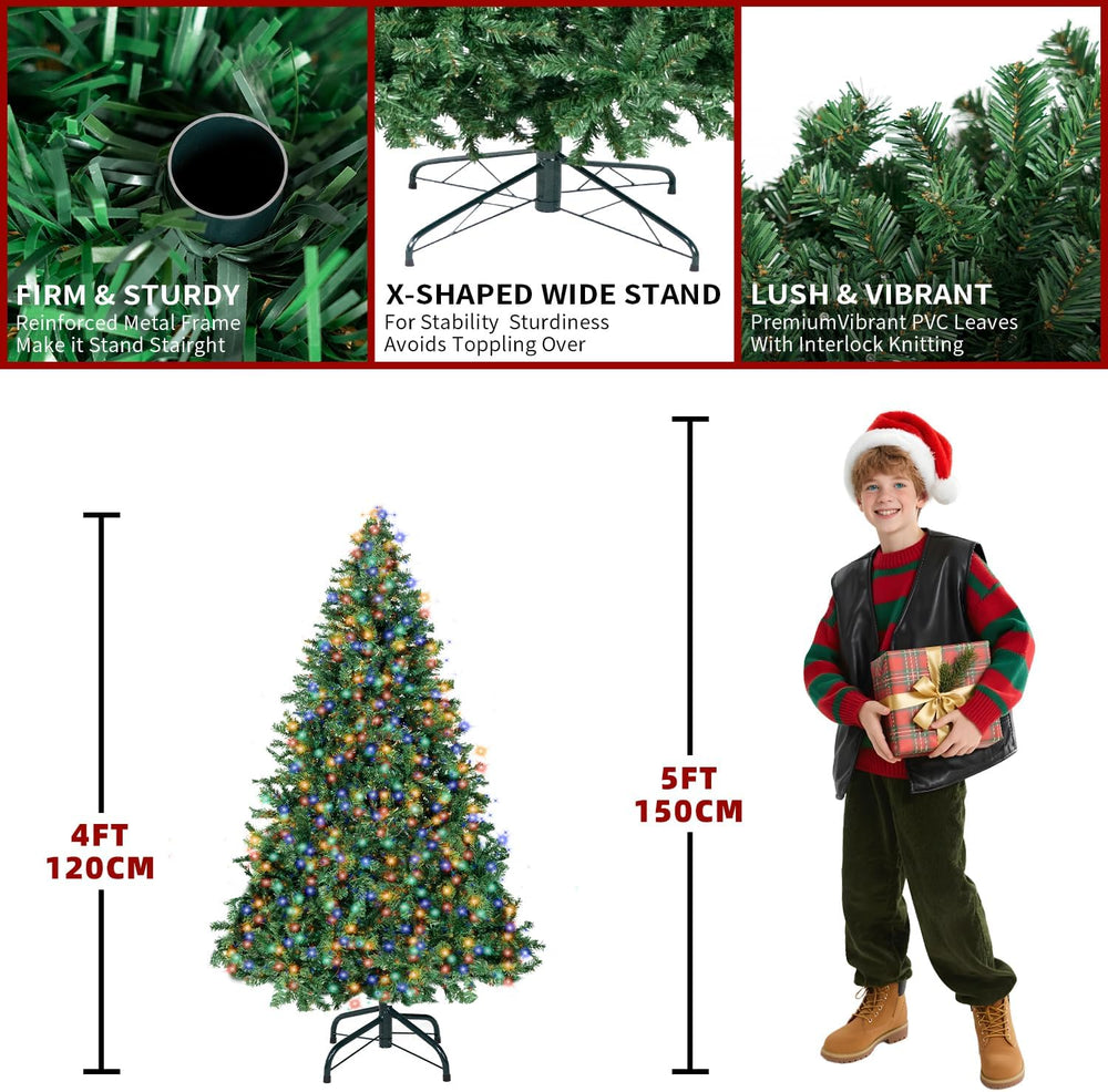4FT Christmas Tree with Light,Artificial Xmas Tree for Christmas Decoration