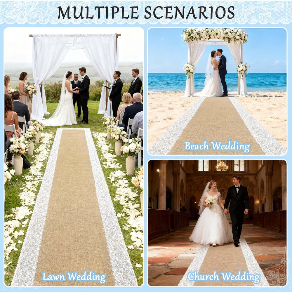 3ft x 20 ft Wedding Aisle Runner Outdoor for Wedding Ceremony
