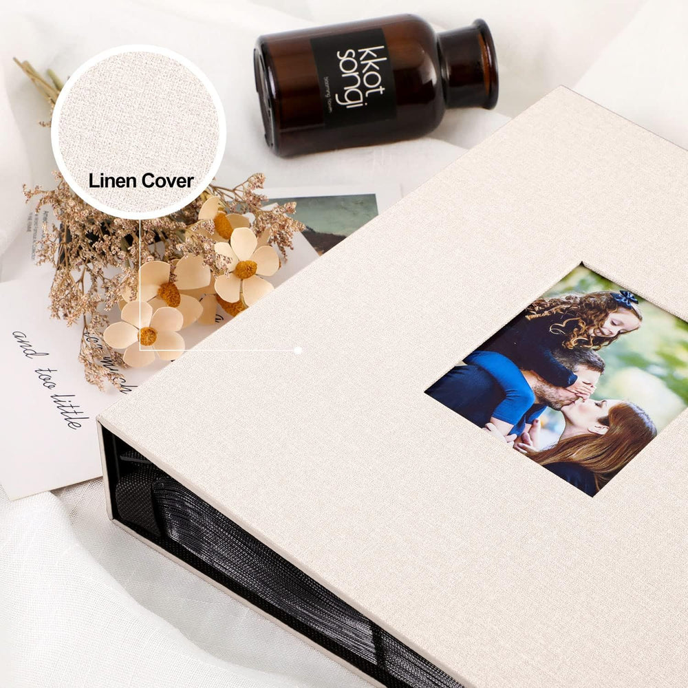 Ywlake Photo Album 4x6 1000 Vertical Pockets, Extra Large Capacity Linen Cove...