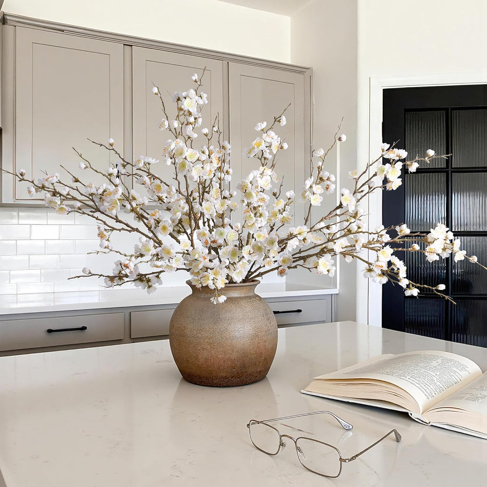 6 PCS Artificial Cherry Blossom Branches Spring Indoor Decoration, Faux Flowe...