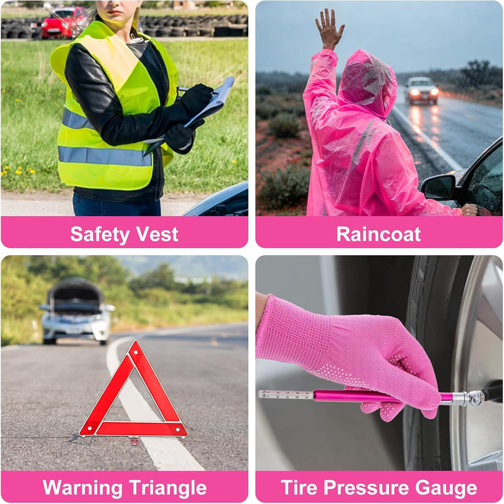 Car Emergency Kit for Women, Roadside Kit, Window Breaker, 10-in-1 Tool Set