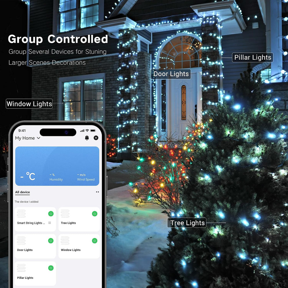 Brizled Smart Christmas Lights 1, 164ft 500 LED RGB Outdoor String Lights