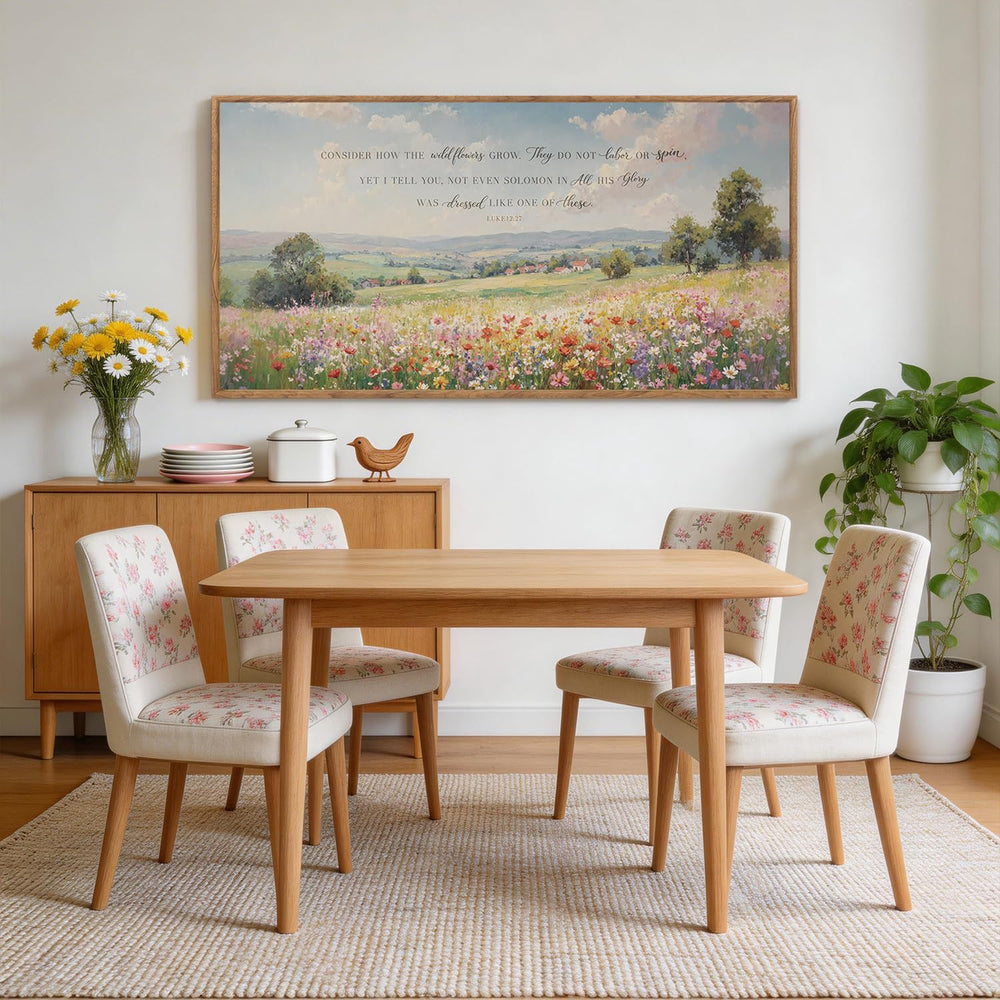 CHDITB Luke 12:27 Consider How The Wildflowers Grow Wall Art 40x20 Inch