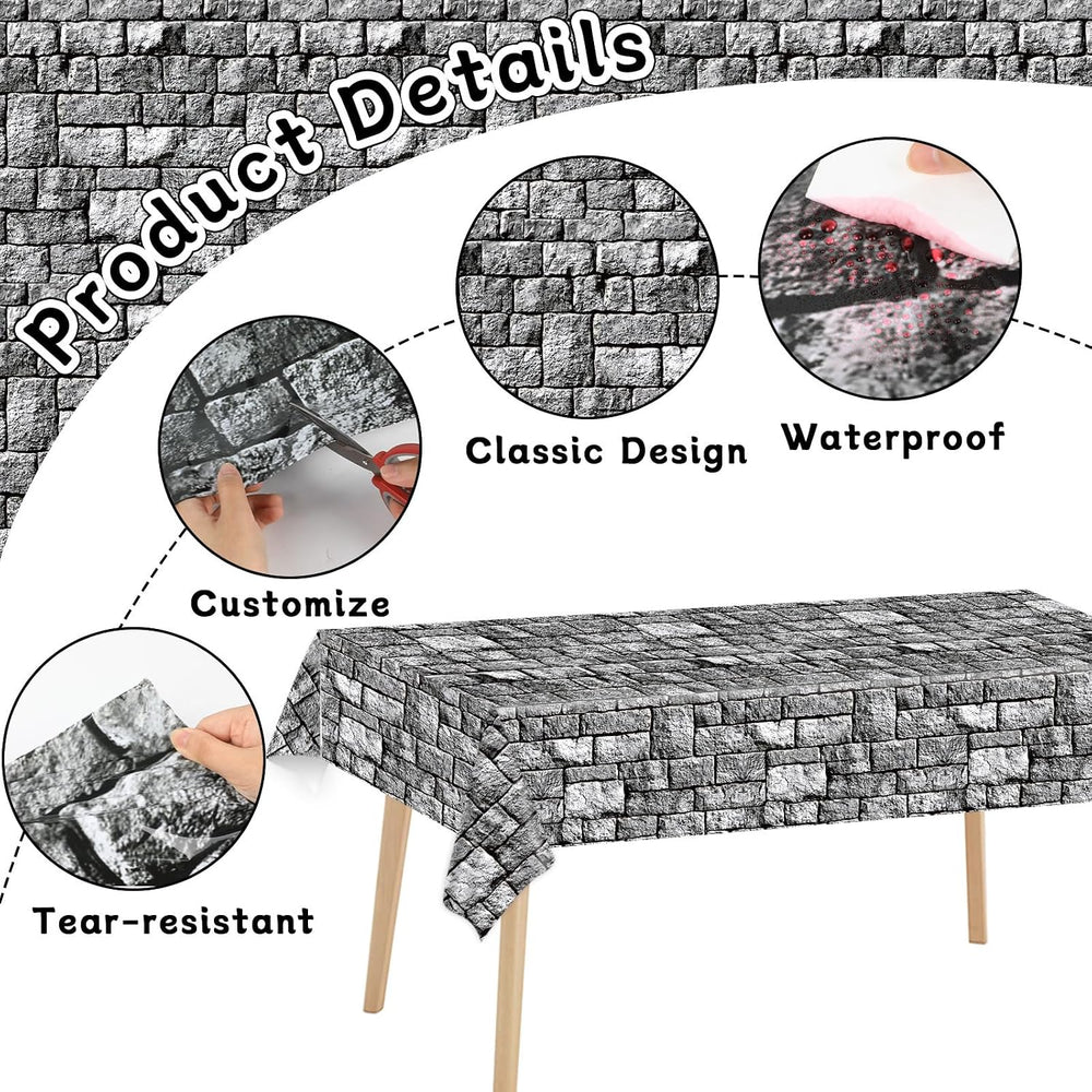 party greeting Stone Wall Backdrop Tablecloth Roll 200FT x 51 Inch