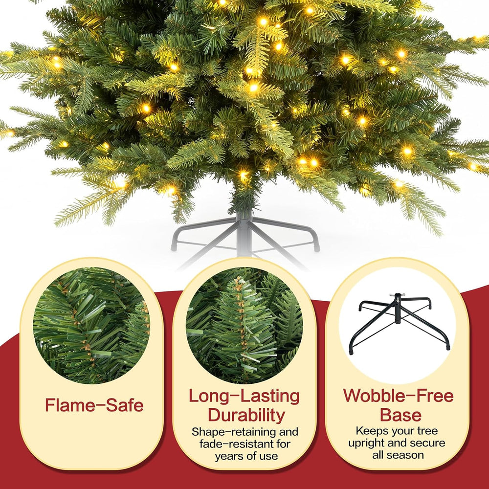 5ft Pre-Lit Aspen Fir Artificial Christmas Tree, Pencil Xmas Tree