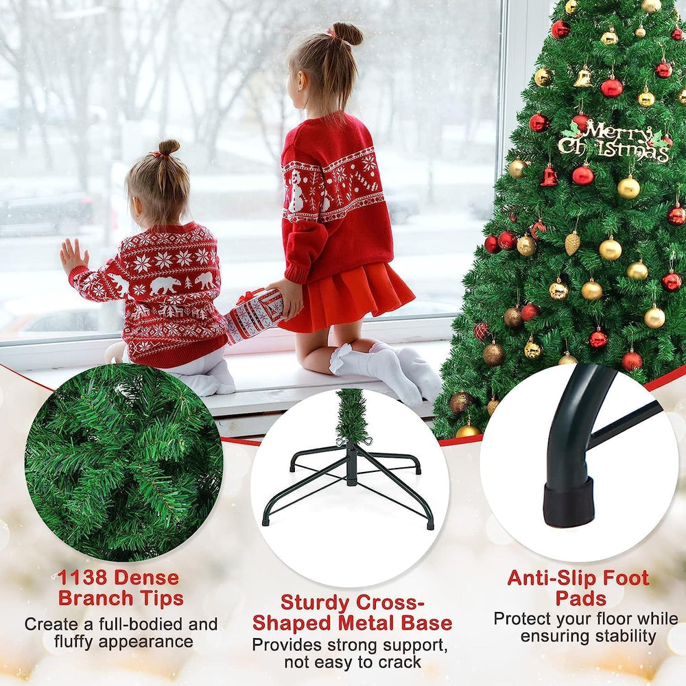 Goplus 8ft Artificial Christmas Tree with 1138 PVC Branch Tips