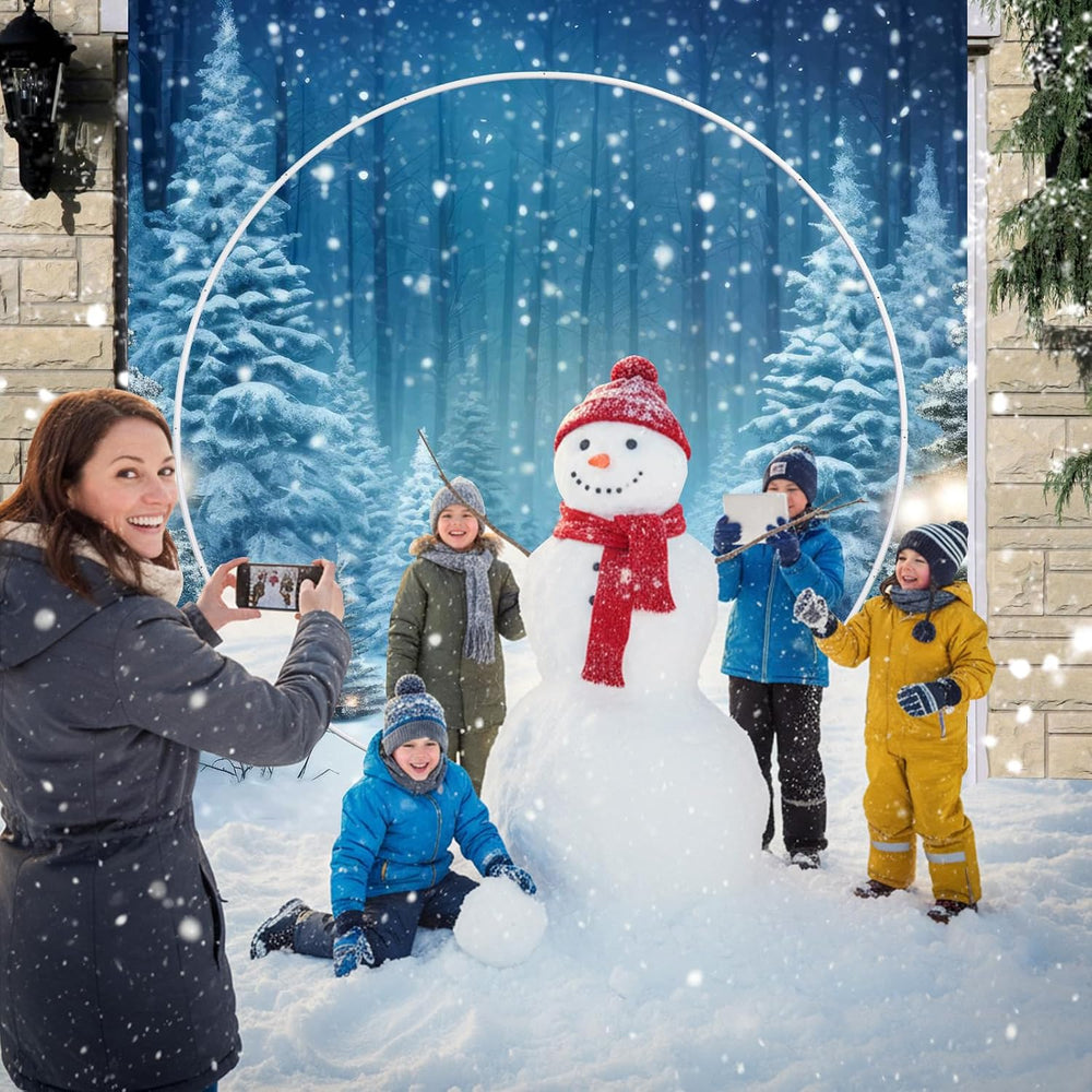 SmoothNovelty Giant Snow Globe Photo Booth Backdrop Winter Scene Wonderland