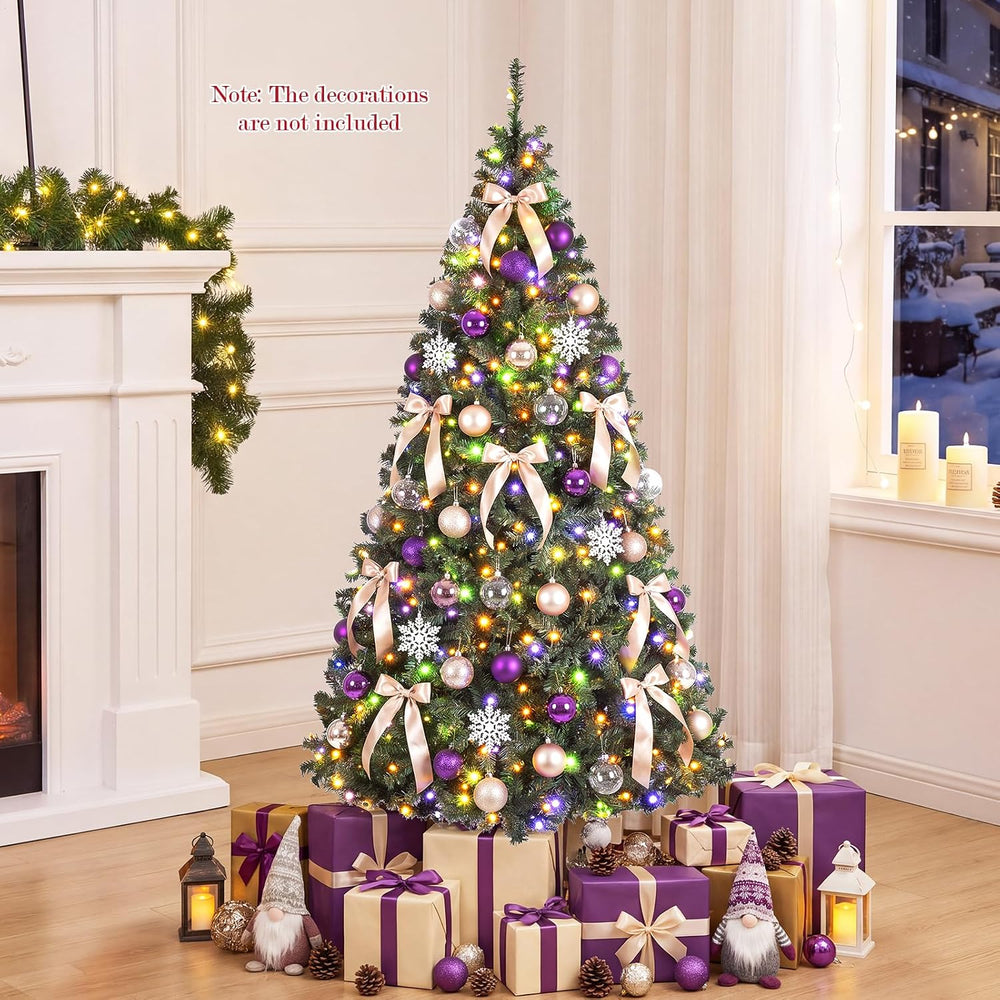 COSTWAY 5 FT Pre-lit Christmas Tree, Artificial Holiday Xmas Tree