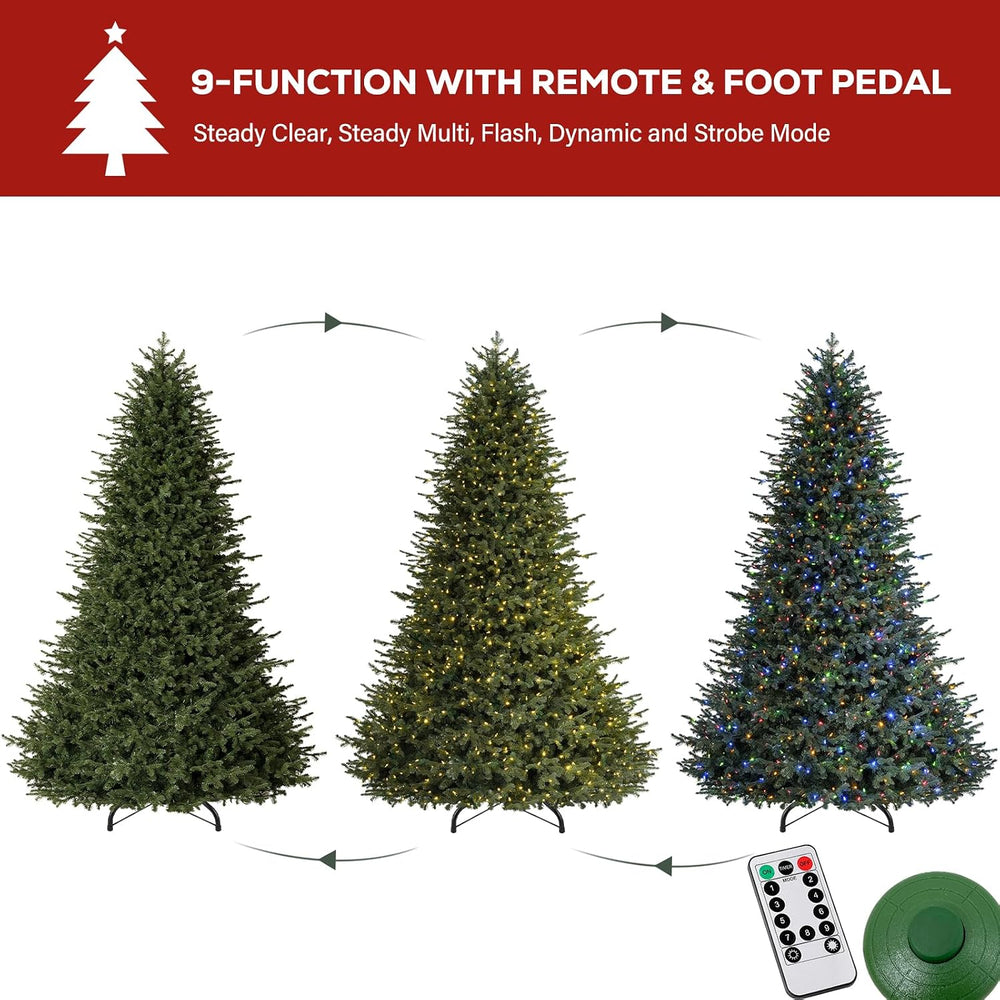Hykolity 7.5ft Premium Prelit Christmas Tree Extra Full 5773 Realistic Tips