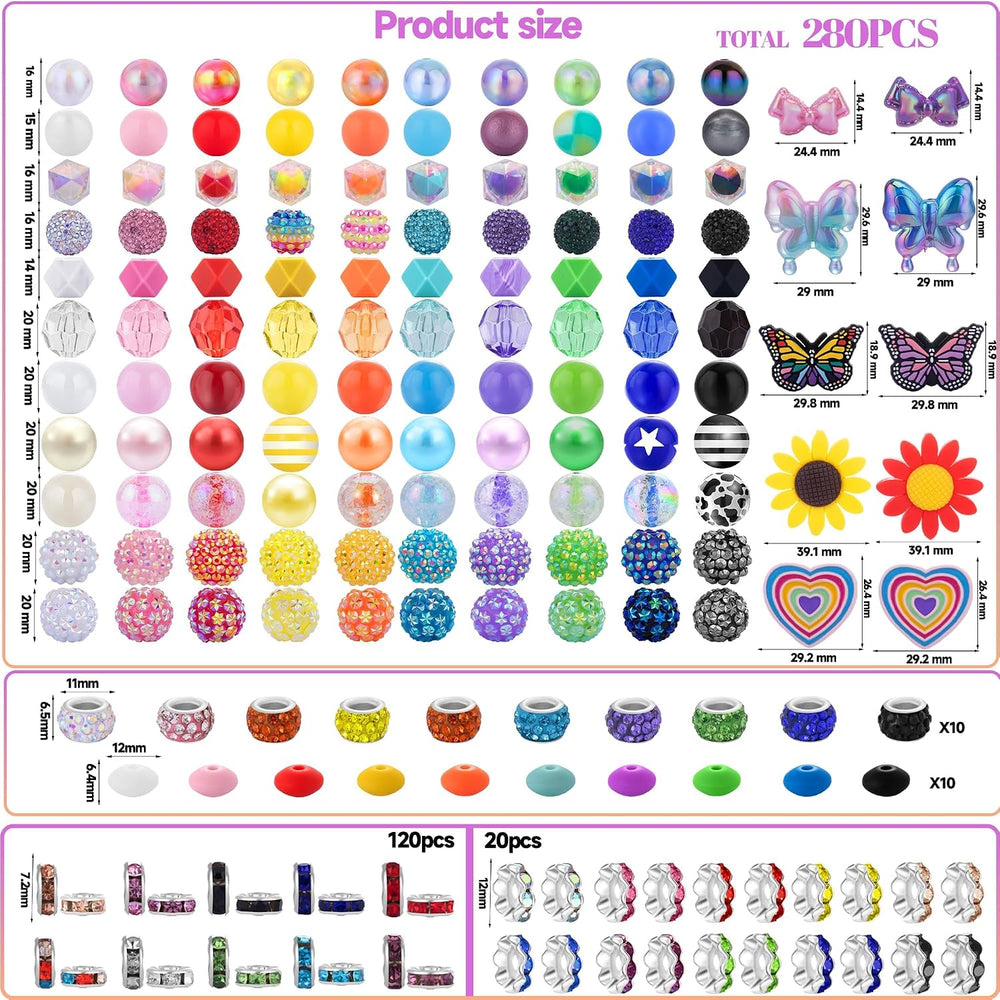 280 Pcs Beads for Pens, Bead for Beadable Pen