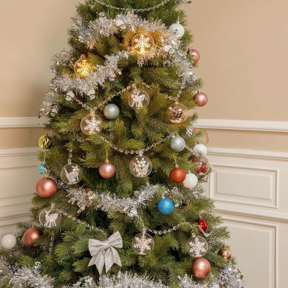 GlikCeil 17 Pcs Clear, Hanging Crystal Garland Decor