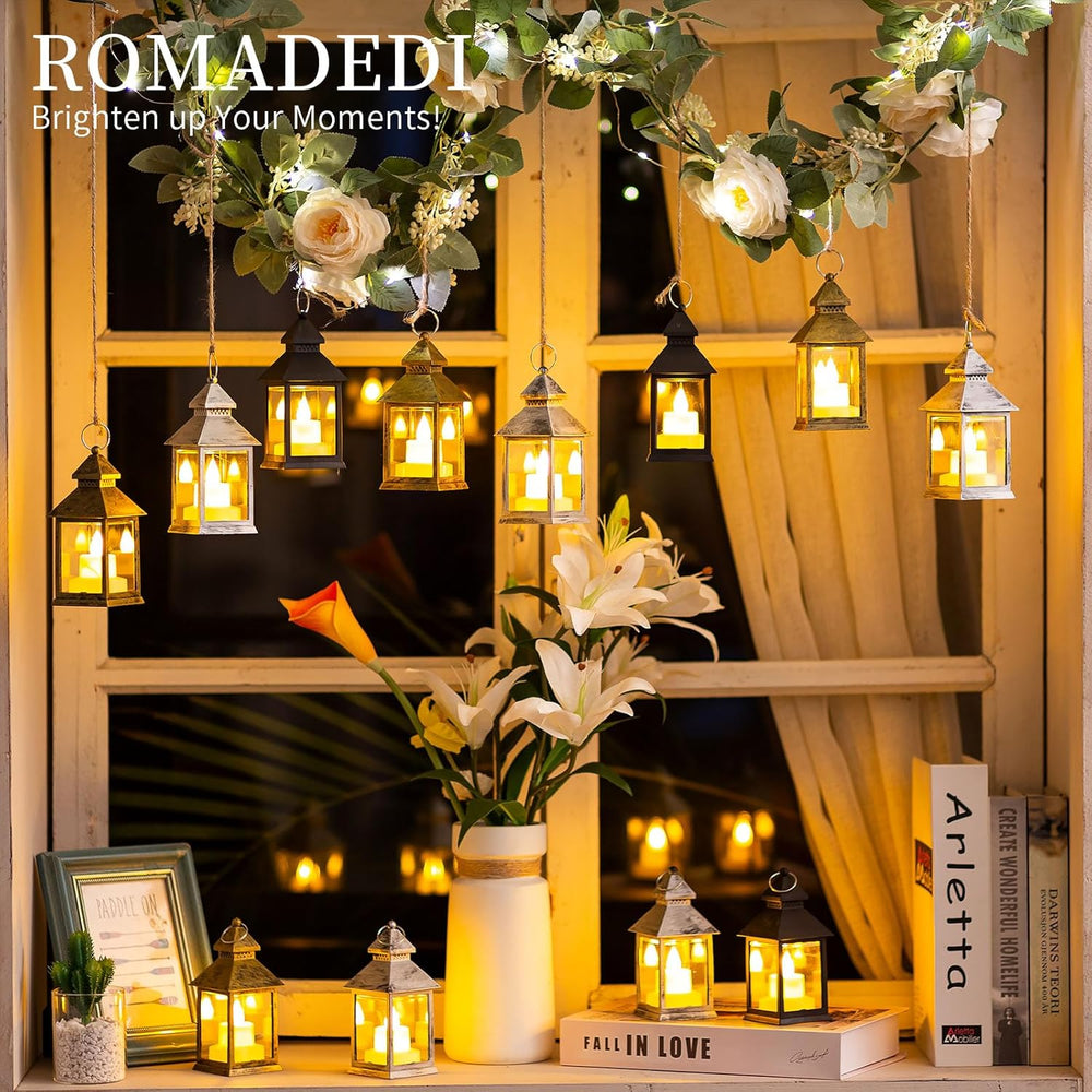 Romadedi Mini Lanterns Decorative, Black, Pack of 10