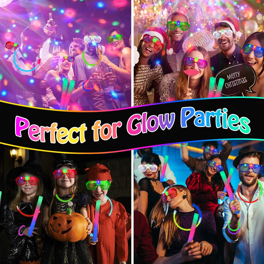 248PCS Glow in the Dark Party Supplies, Party Pack Bulk , 16PCS Foam Glow Sti...