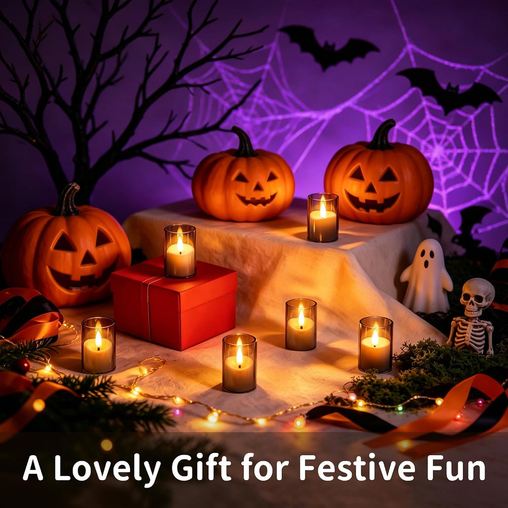 Small Rechargeable Flameless Tea Lights Candles with Timer Remote