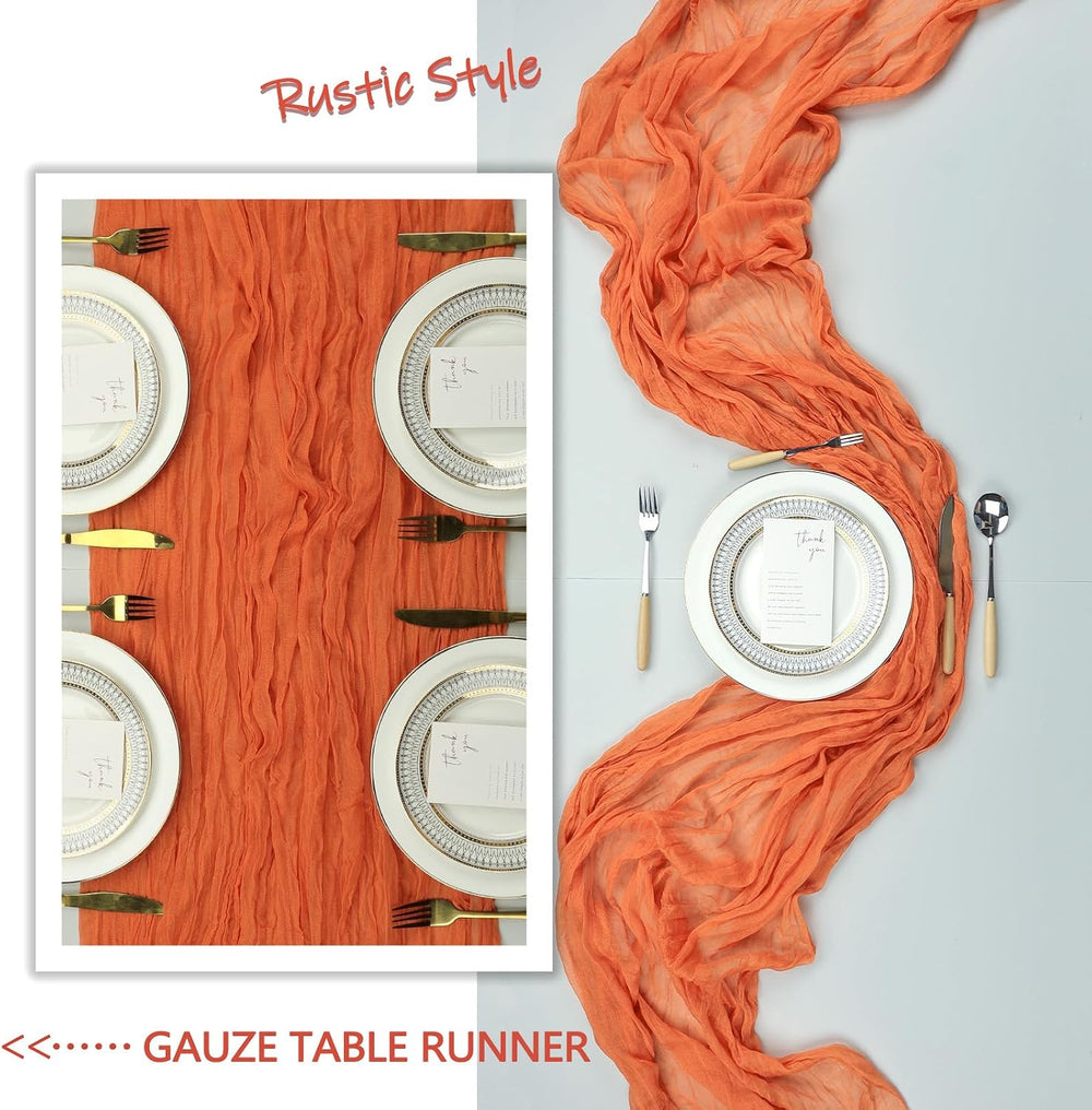 12 Pack 35 x 120 Inch Orange Table Runner Cheesecloth 10Ft
