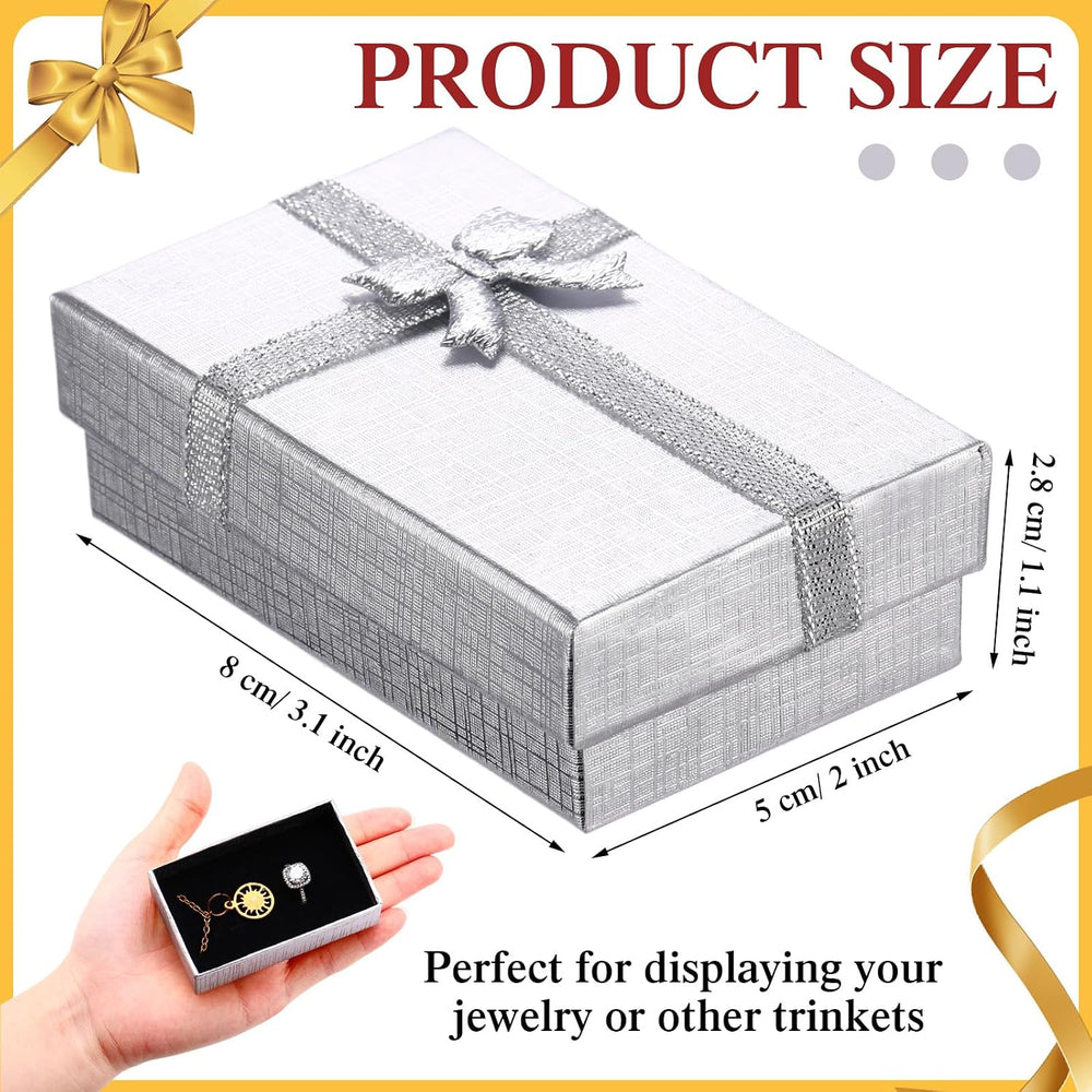 Jetec 120 Pcs Christmas Jewelry Gift Boxes with Ribbon Bow