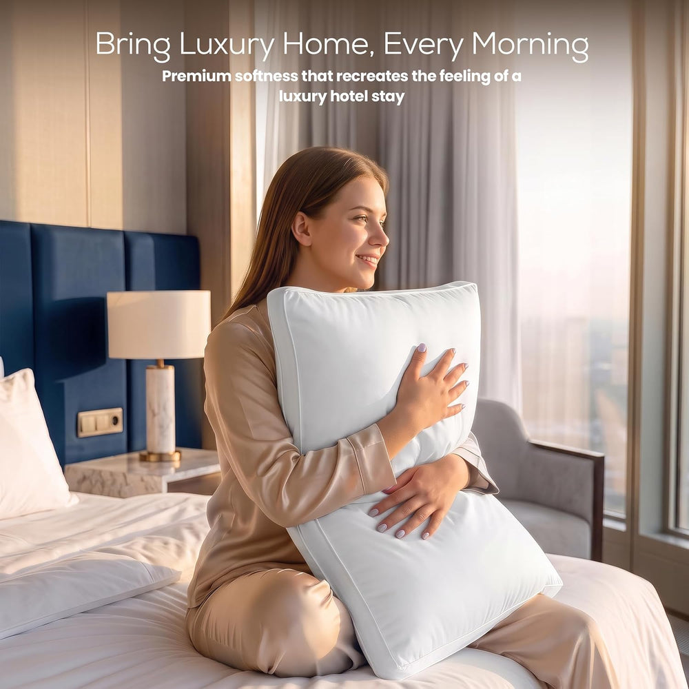 Utopia Bedding Gusset Bed Pillow, Hotel Pillows Standard Size Set of 2