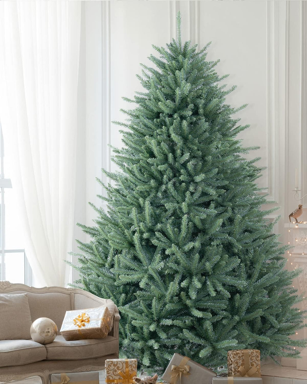 Blue Spruce Christmas Tree 7FT, Premium Hinged Artificial Christmas Tree, Ful...