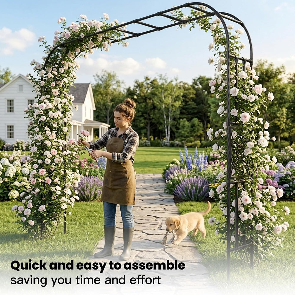 Heavy Duty Garden Arch Trellis,118.1 x 98.4 in, with Lattice