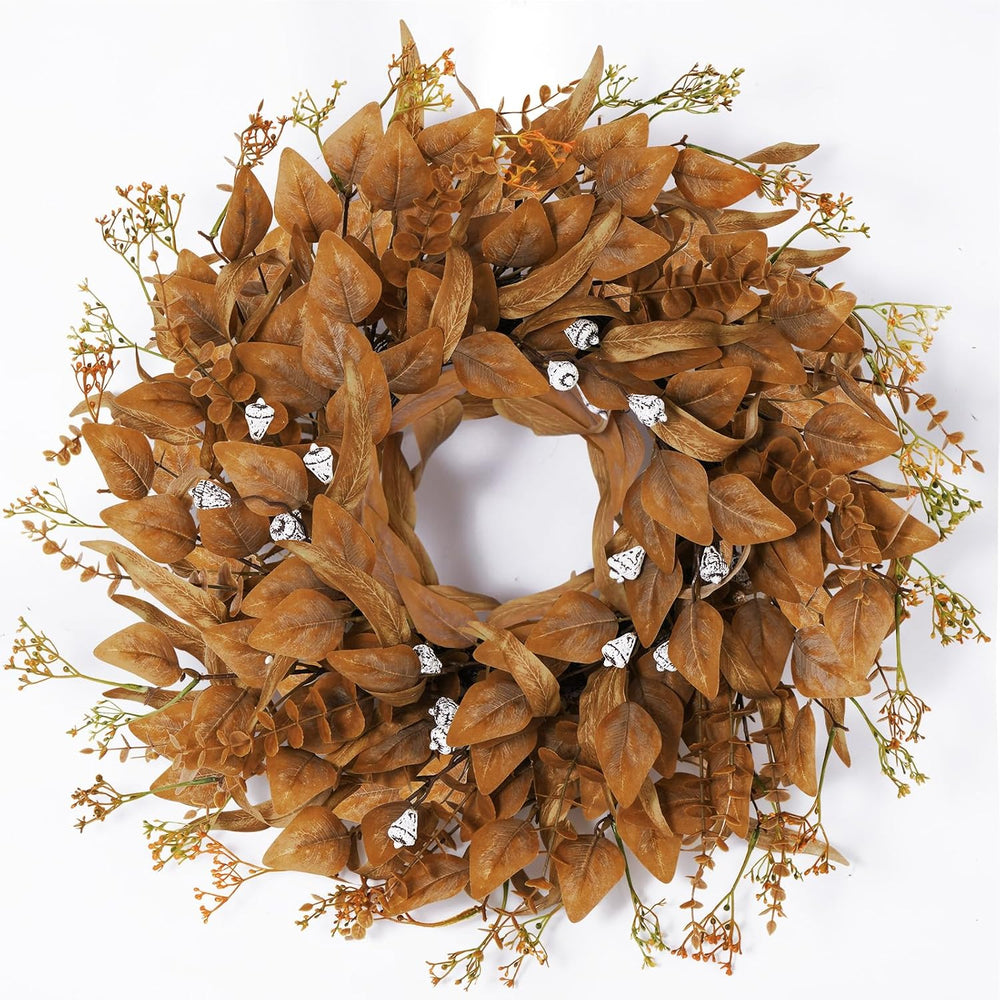 26 Inch Fall Wreath for Front Door, Artificial Eucalyptus Porch Decor (26in)