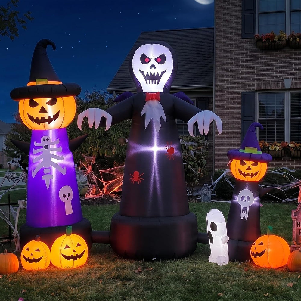 9FT Halloween Inflatables 7-in-1 Outdoor Yard Decoration with LED Lights