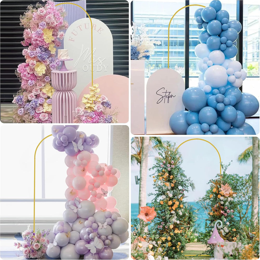 Fomcet Metal Arch Backdrop Stand Gold 7.2x4ft Balloon Wedding Arched Stand