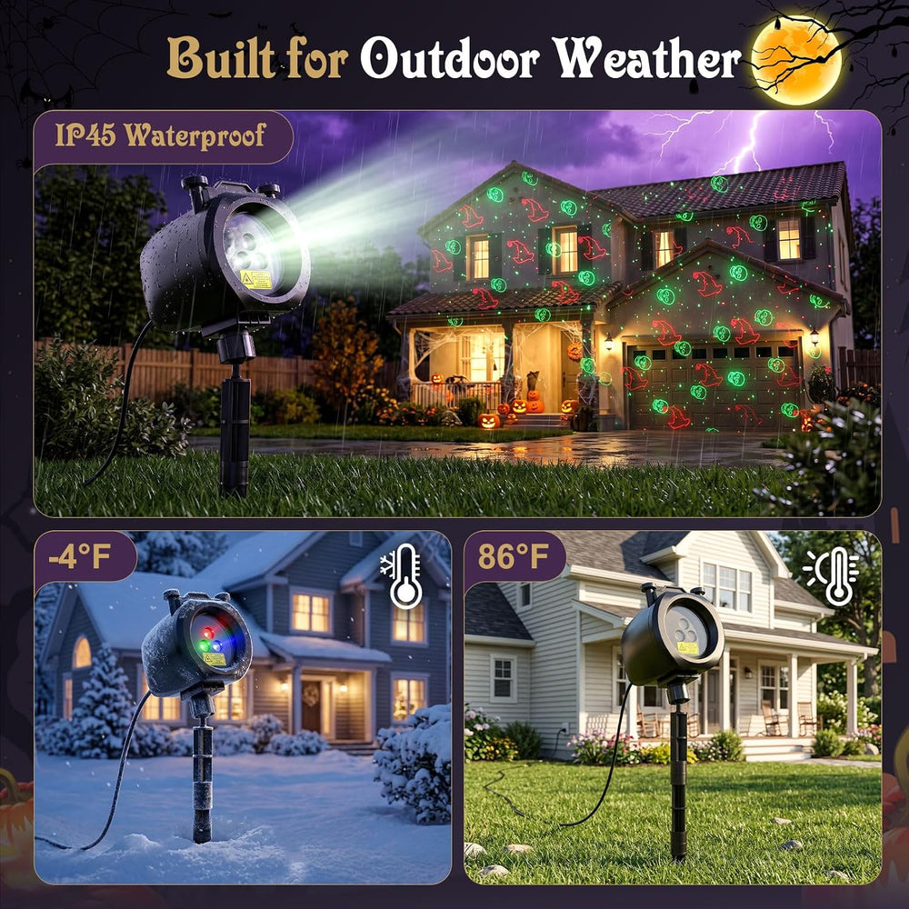 Christmas Laser Lights Outdoor, 2-in-1 Firefly Projector with 4 HD Slides
