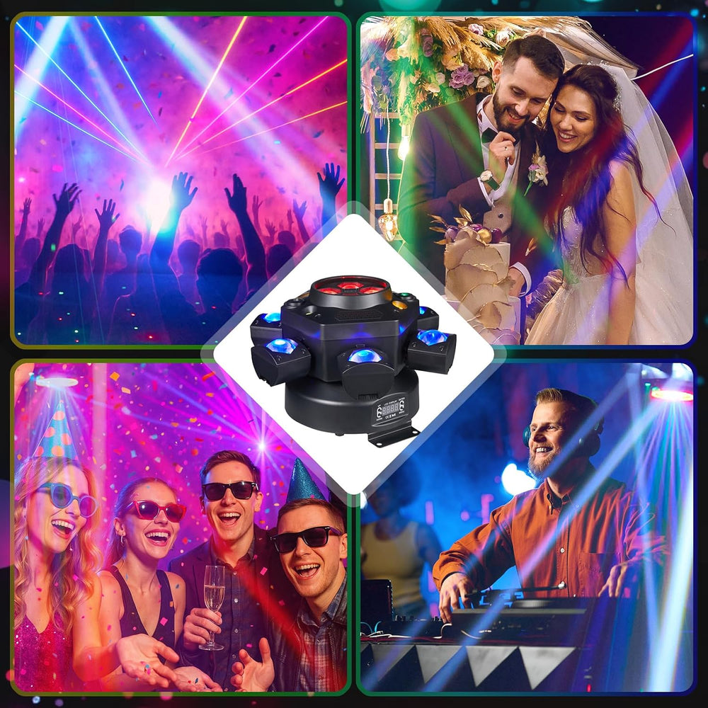150W 6-Arm Spider Bee-Eye Moving Head LED DJ Light