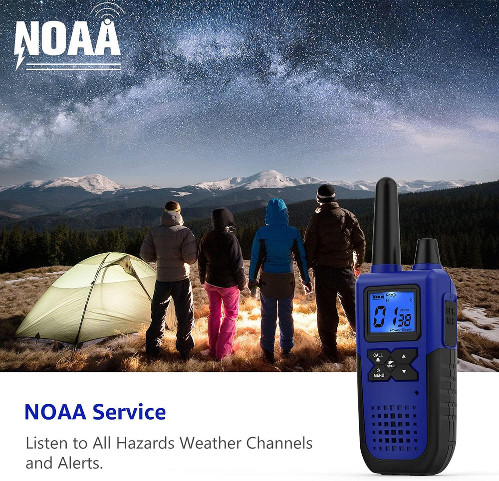 Topsung Walkie Talkies Long Range FRS IVOX NOAA 1800mAh Li-Po Rechargeable