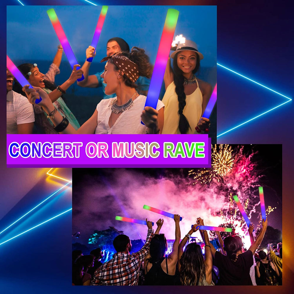 Taotuo 110PCS Foam Glow Sticks,Glow in The Dark Party Supplies Three Flashing...