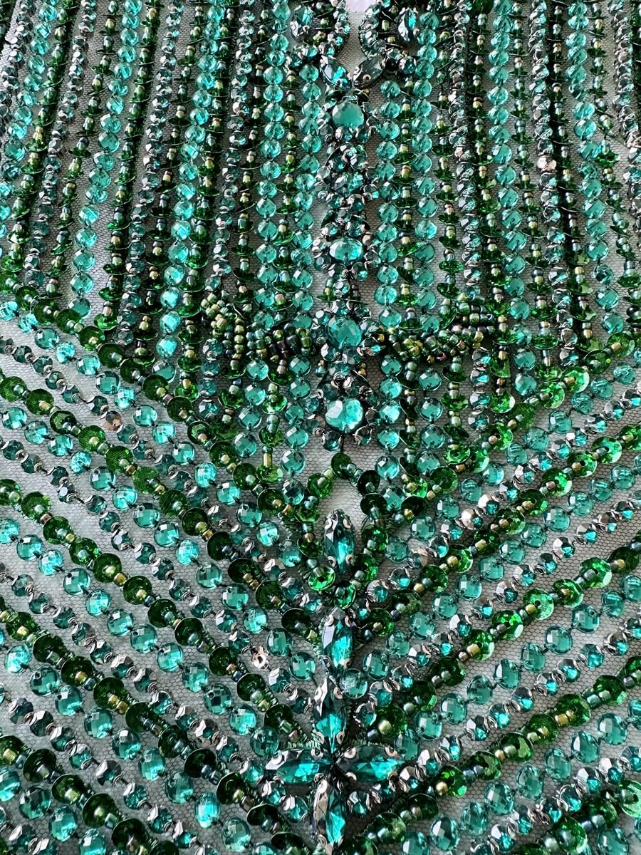 Handsewing Beads Sequins Rhinestones Large lace Applique Handmade shin Crysta...