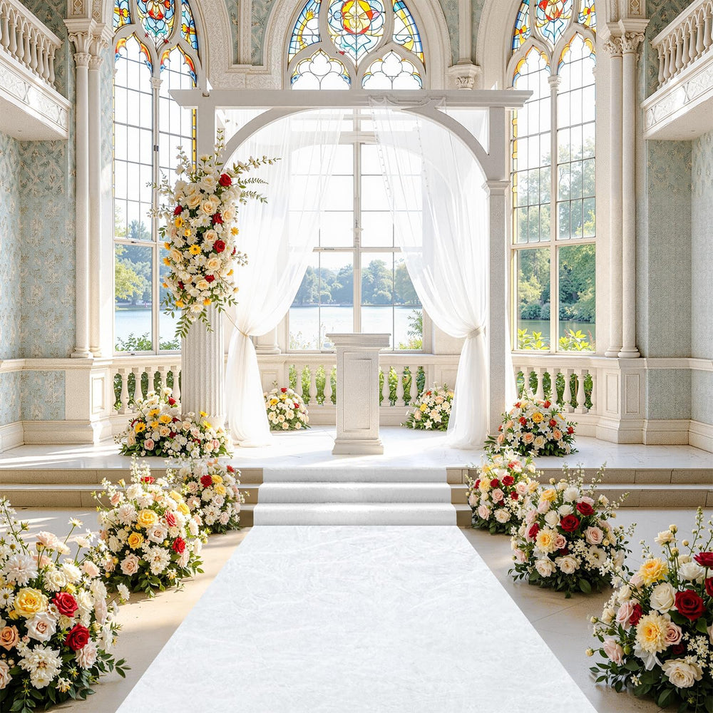 FUHSY White Aisle Runner Outdoor Aisle Runners for Weddings for Indoor Weddin...