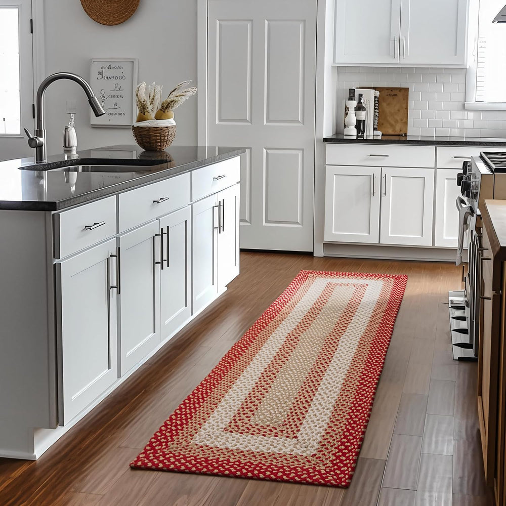 Super Area Rugs 2X6ft Farmhouse Braided Rug Runner - Natural Soft Cotton Carp...