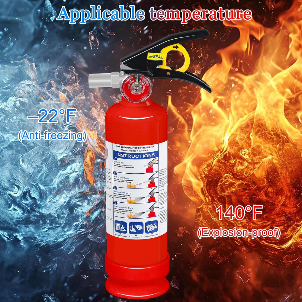 ABC Dry Chemical Fire Extinguisher, 2.5 lb 1A:10B:C Rated - Quick-Release Han...