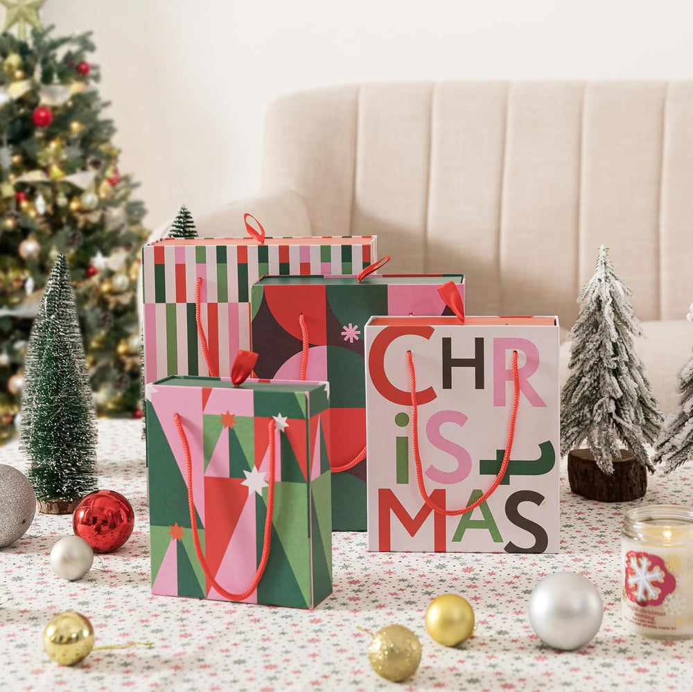 Soul & Lane - Christmas Nesting Gift Boxes with Rope Handles, Set of 4