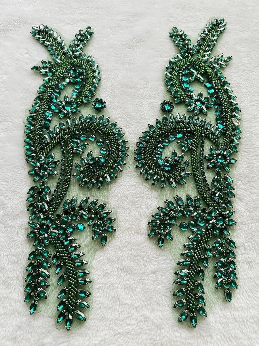 HandSewing Beads Applique sew on Rhinestones Sequins Lace Decoration Irregula...